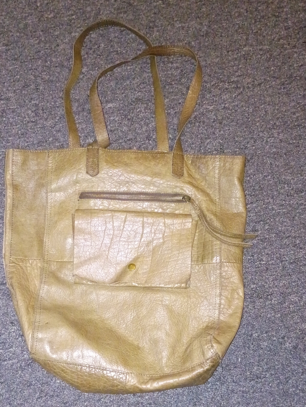 Day & Mood Olive Green Leather Tote Bag - Classic Everyday Carry